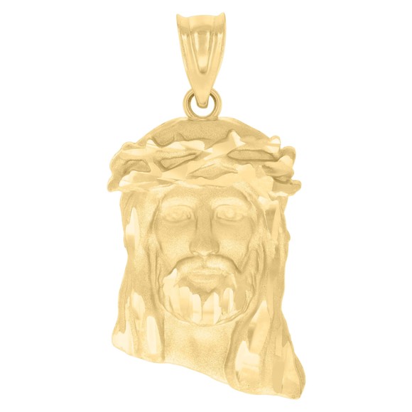 10kt 10k Yellow Gold Mens Jesus Religious Charm Pendant